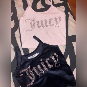 Juicy Couture Velvet Tank Tops in Light Pink and Navy